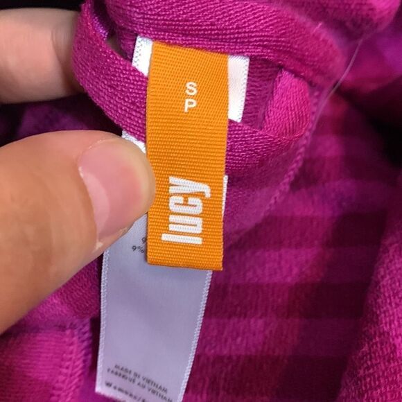 LUCY Fuschia Hatha Athleisure Jacket Shawl Neck  small Casual Long Sleeve - Picture 11 of 14